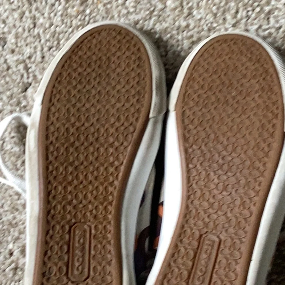 Coach Low-Top Canvas Sneakers in Purple, Orange & White - Picture 7 of 8